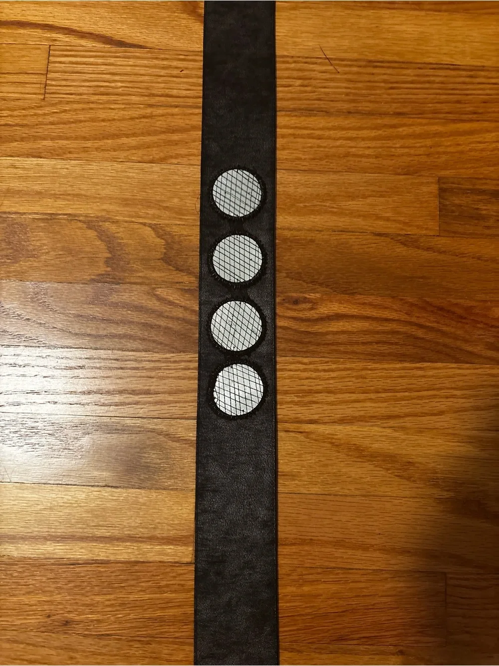 Black & grey belt Silver Mirror Discs